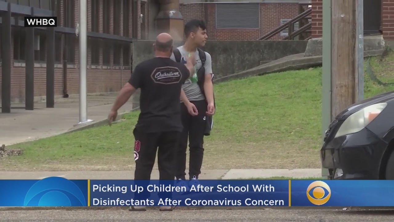 Parents Spray Children With Disinfectant As Coronavirus Fear Spreads