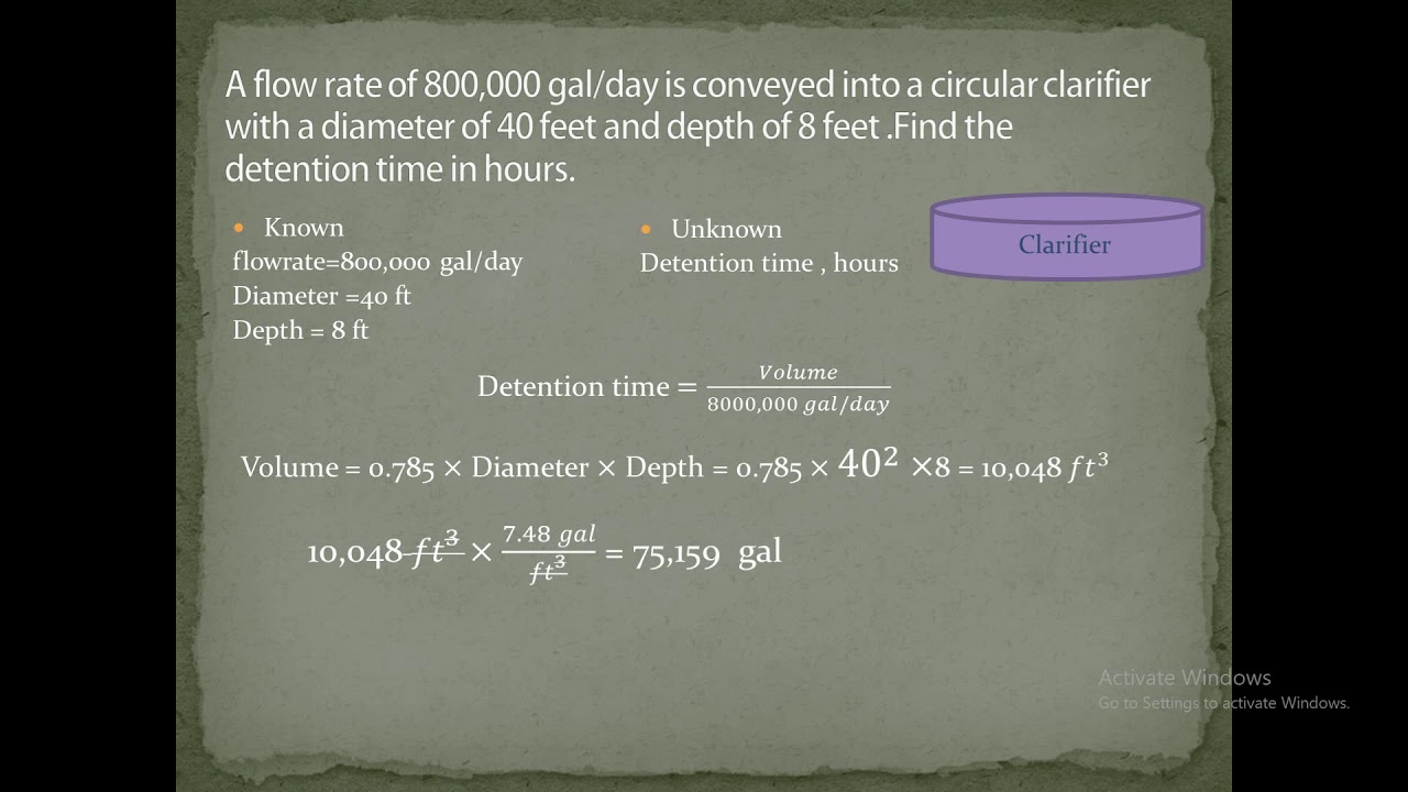 How to calculate detention time ?