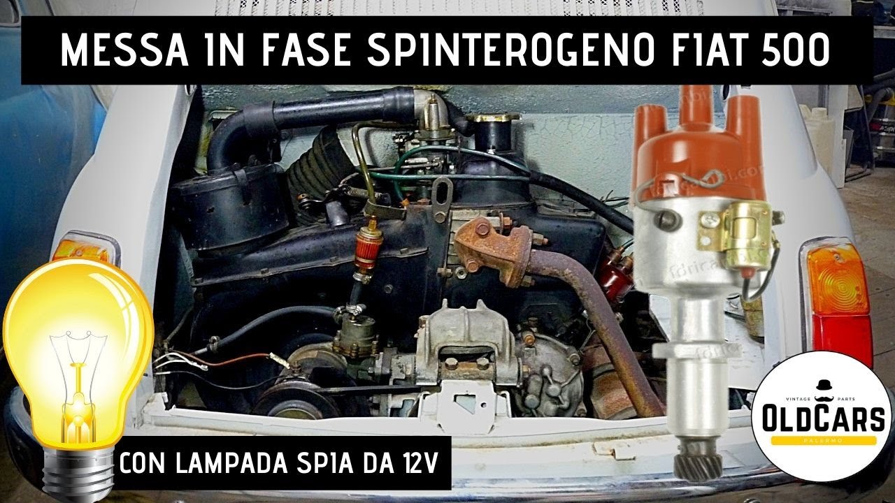 Messa in fase Spinterogeno e Regolazione Punte Platinate Fiat 500 - 126 epoca | OldCars Palermo