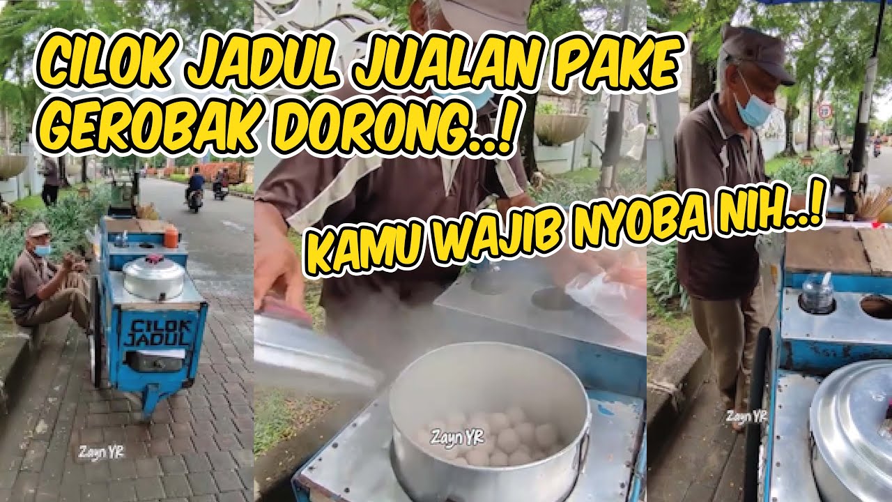 Cilok legend jualan pake gerobak dorong guys 😁