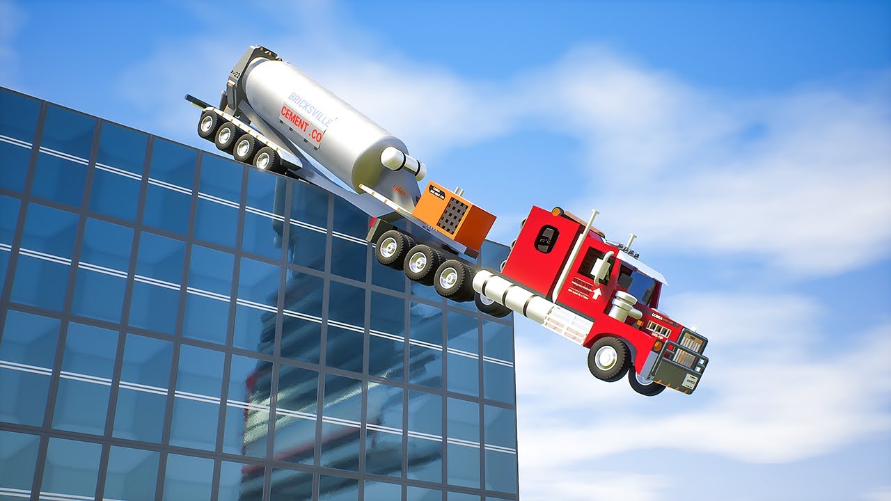 Cars Falls Off Building #23 | Brick Rigs