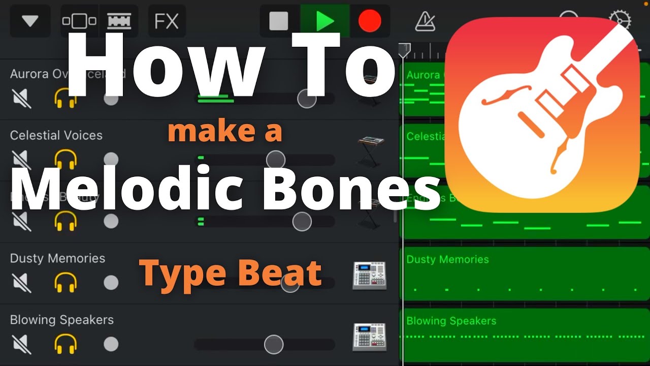 How to make a melodic &ldquo;Bones&rdquo; type beat - (Prod.4IMH) - GarageBand iOS
