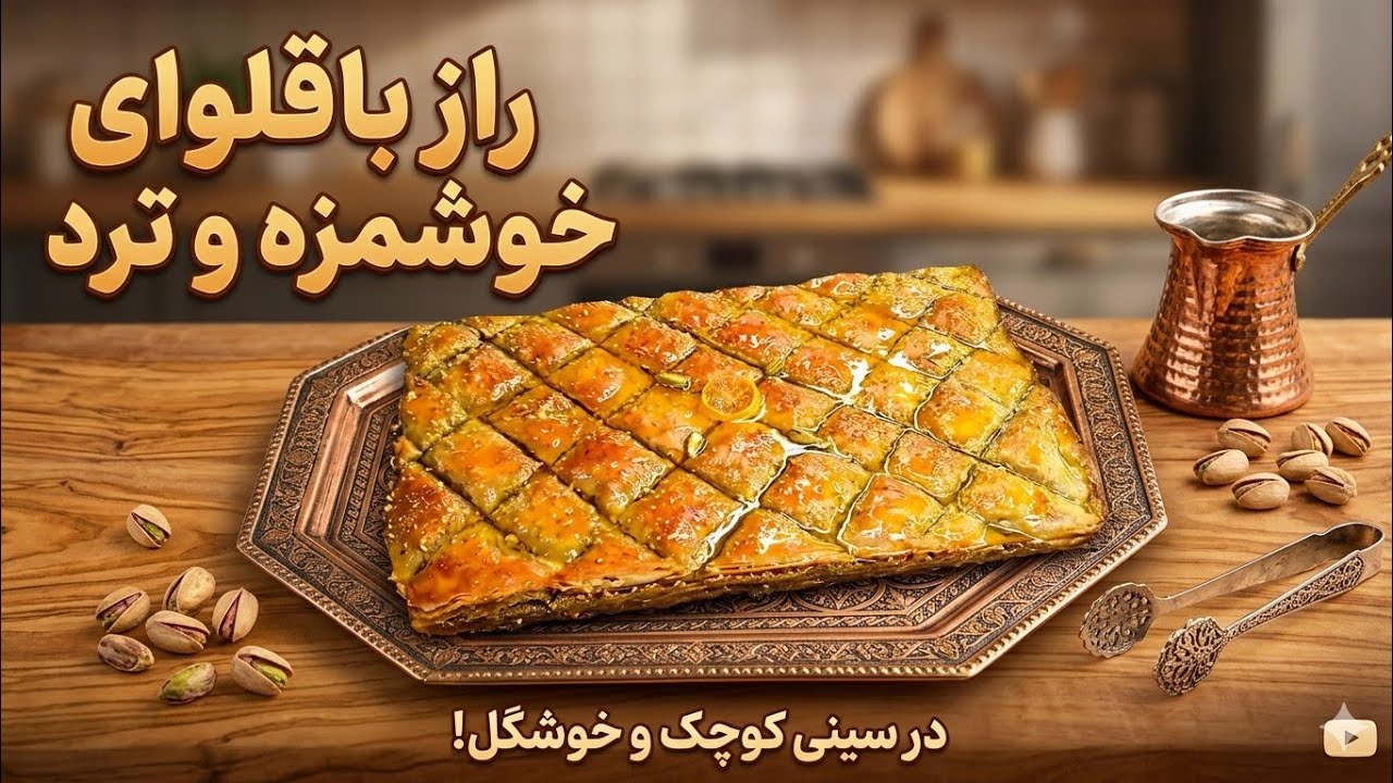 چگونه بغلاوه بازاری را در خانه آماده کنیم بسیاربه رويش ساده و آسان 👌