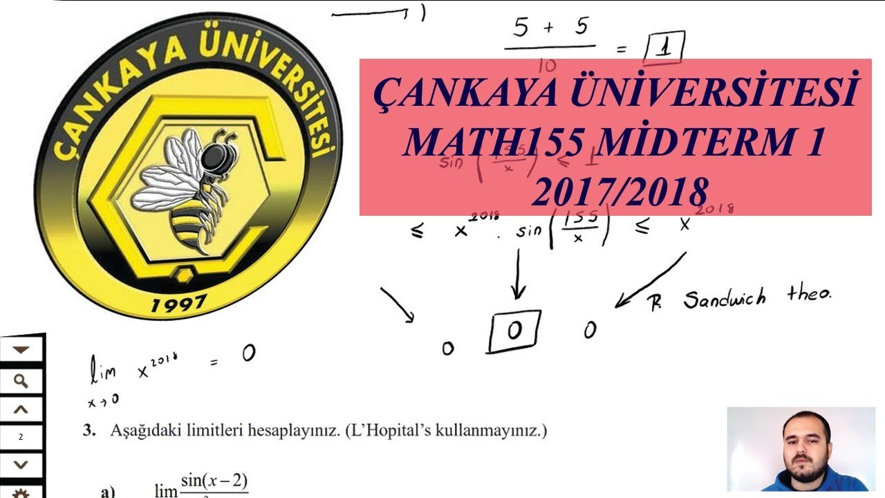 Çankaya Üniversitesi Math155 Midterm-1 (2017/2018) Çıkmış Sorular