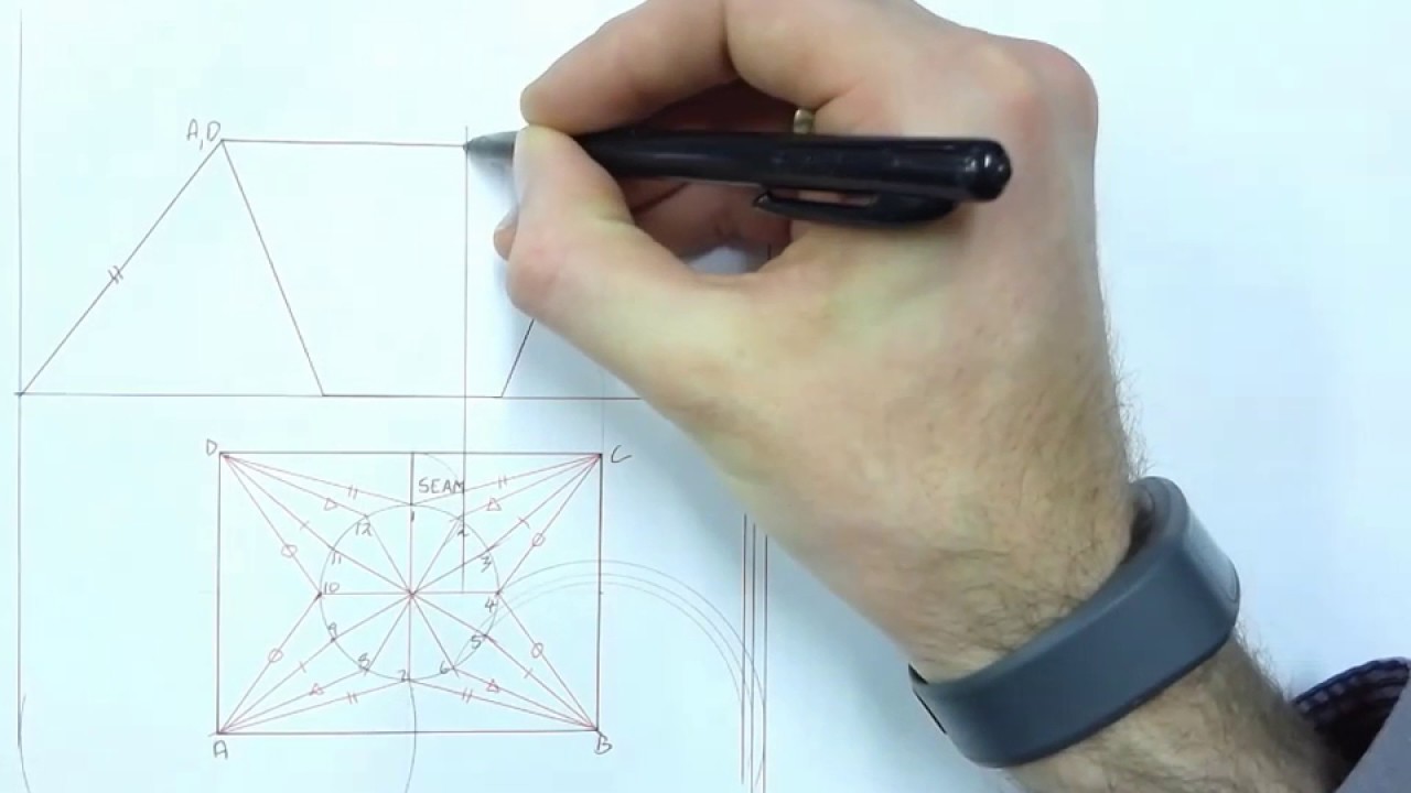 Rectangle to circle hopper(transition piece) development Part 1