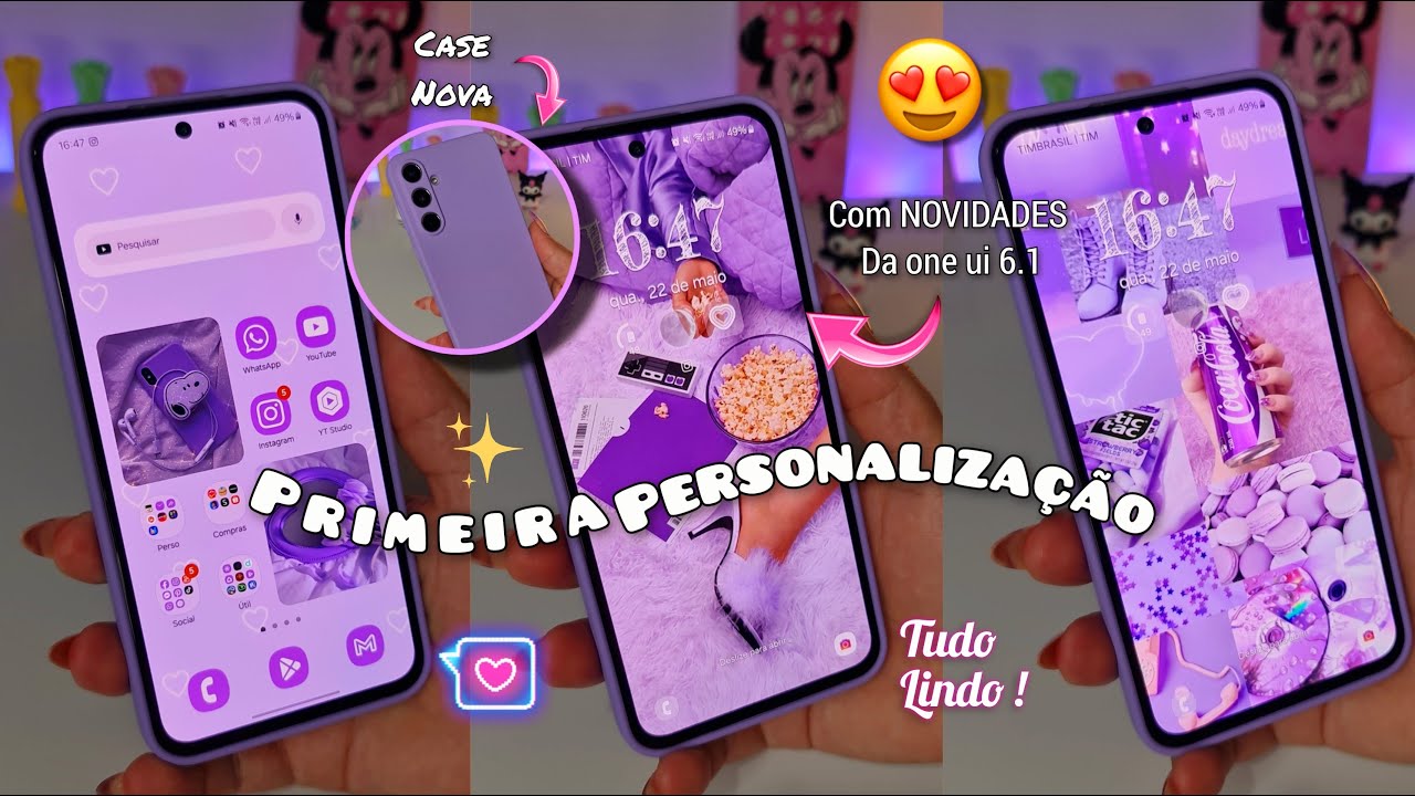 PRIMEIRA PERSONALIZAÇÃO COM A ONE UI 6.1 | Samsung A55 5g
