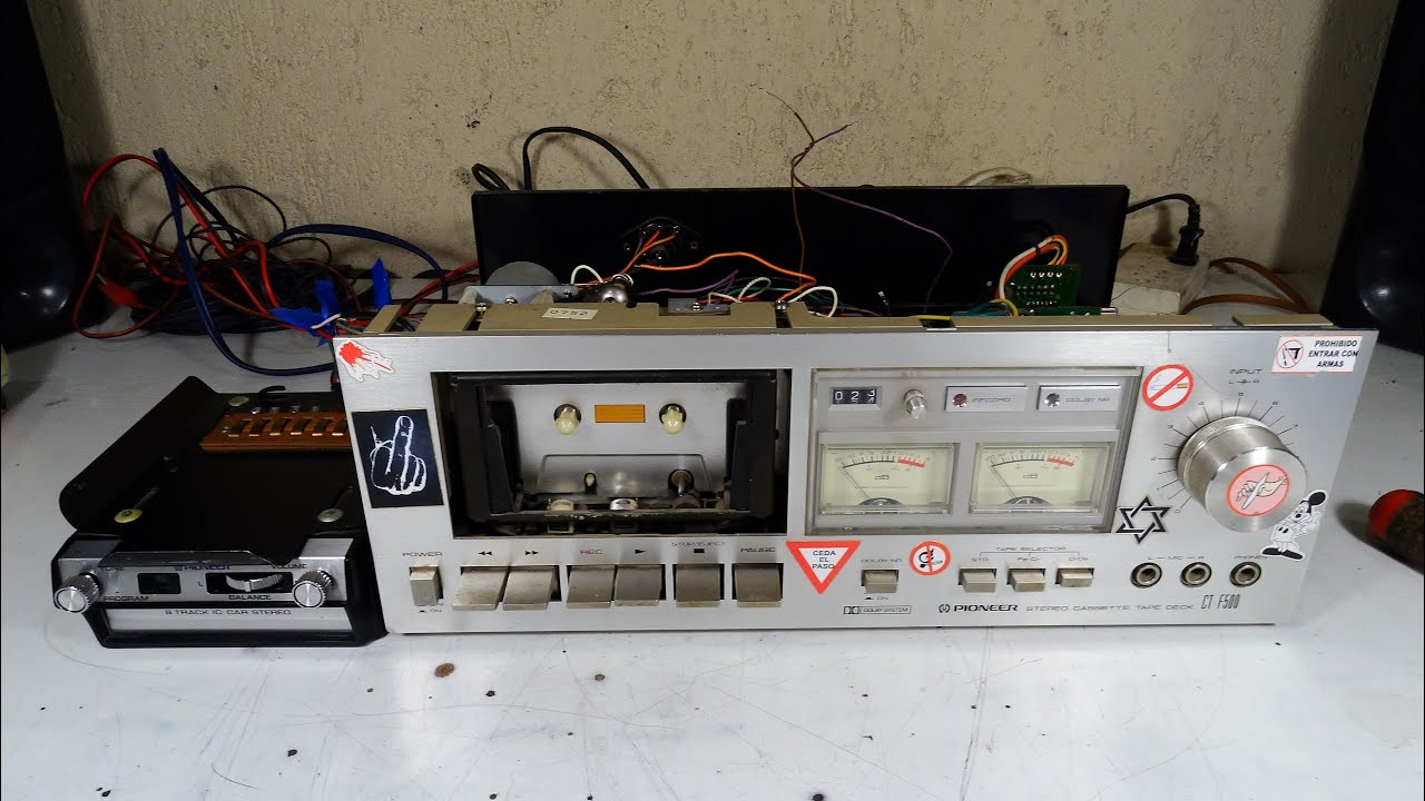 FUSION PIONEER PASAMAGAZINES 8 TRACK TP-222 TAIWAN 1973 DECK CASETERA CT-F500 JAPAN 1978 P1