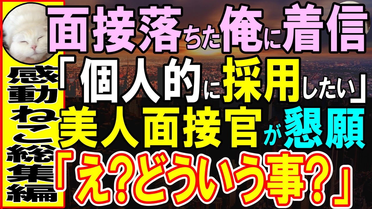 【感動する話】企画中止で不採用になった俺が絶望していると、なぜか面接官から電話があった。彼女は企画者の社長令嬢で「あなたにお願いしたいんです…実は」意外すぎる提案に驚き…【いい話・泣ける話・朗読】