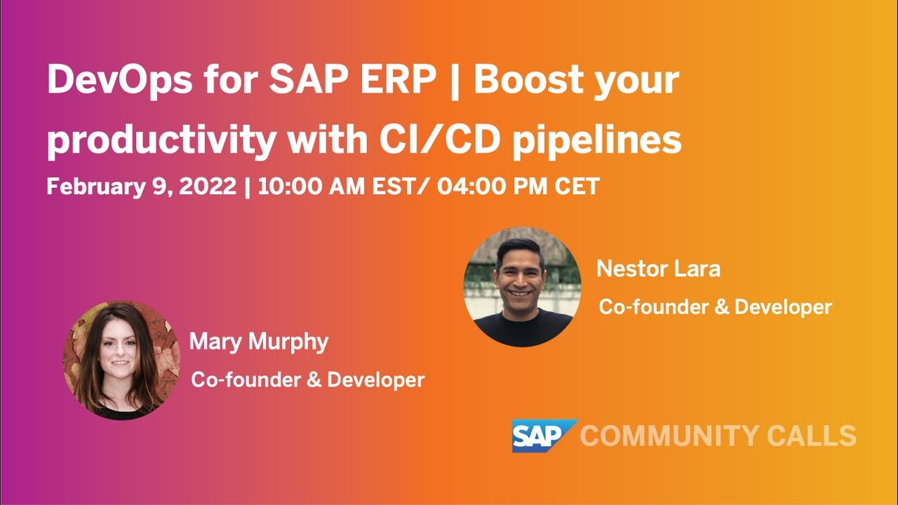 DevOps for SAP ERP | Boost your productivity & code quality with CI/CD pipeline | SAP Community Call