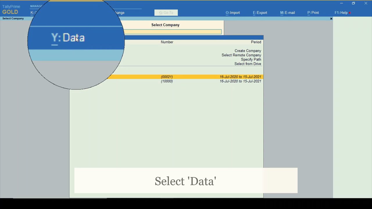 Tally Prime: Multi Data Path Can be Set