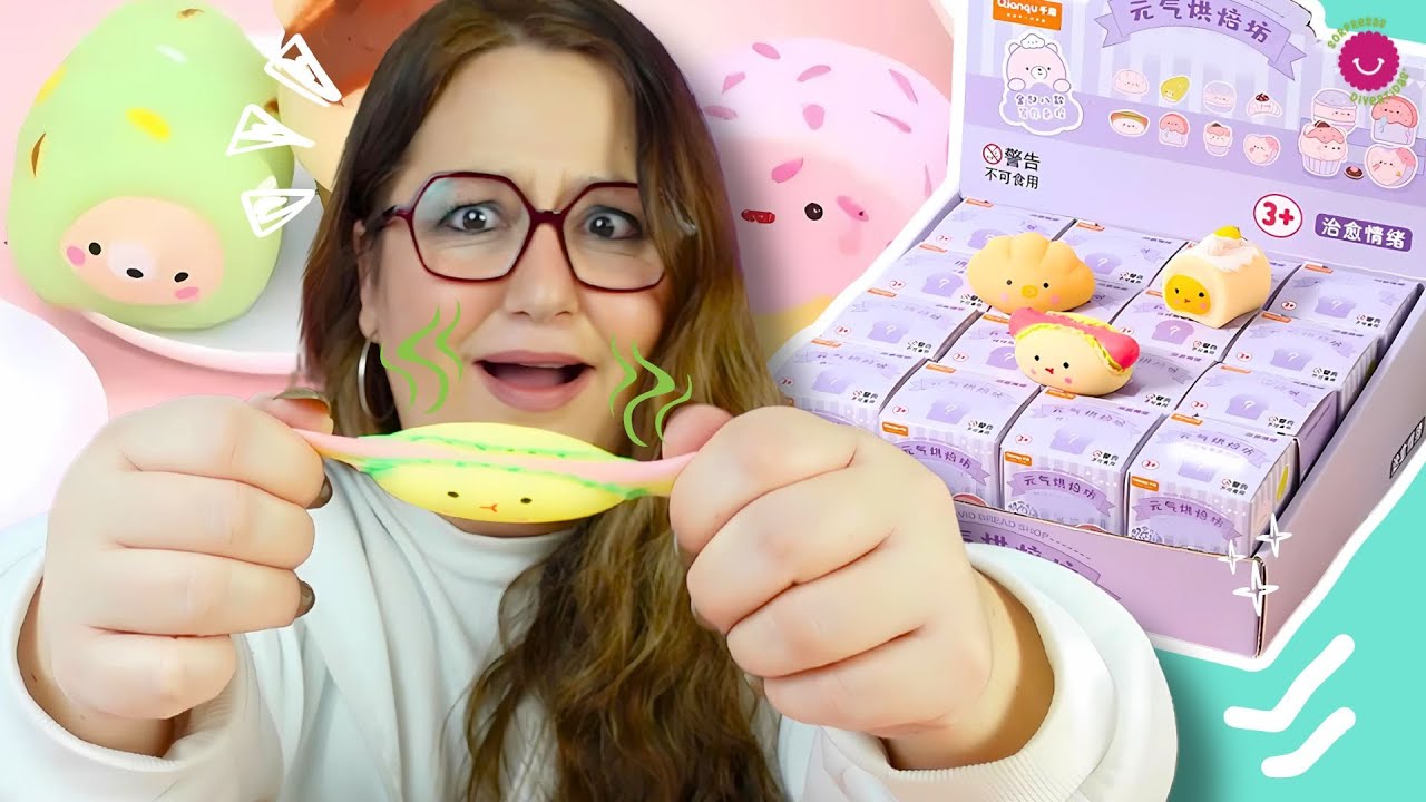 🍔 ¡Abro 16 mini SQUISHIES de comida kawaii! 😱 ¿LOGRARÉ la COLECCIÓN COMPLETA?