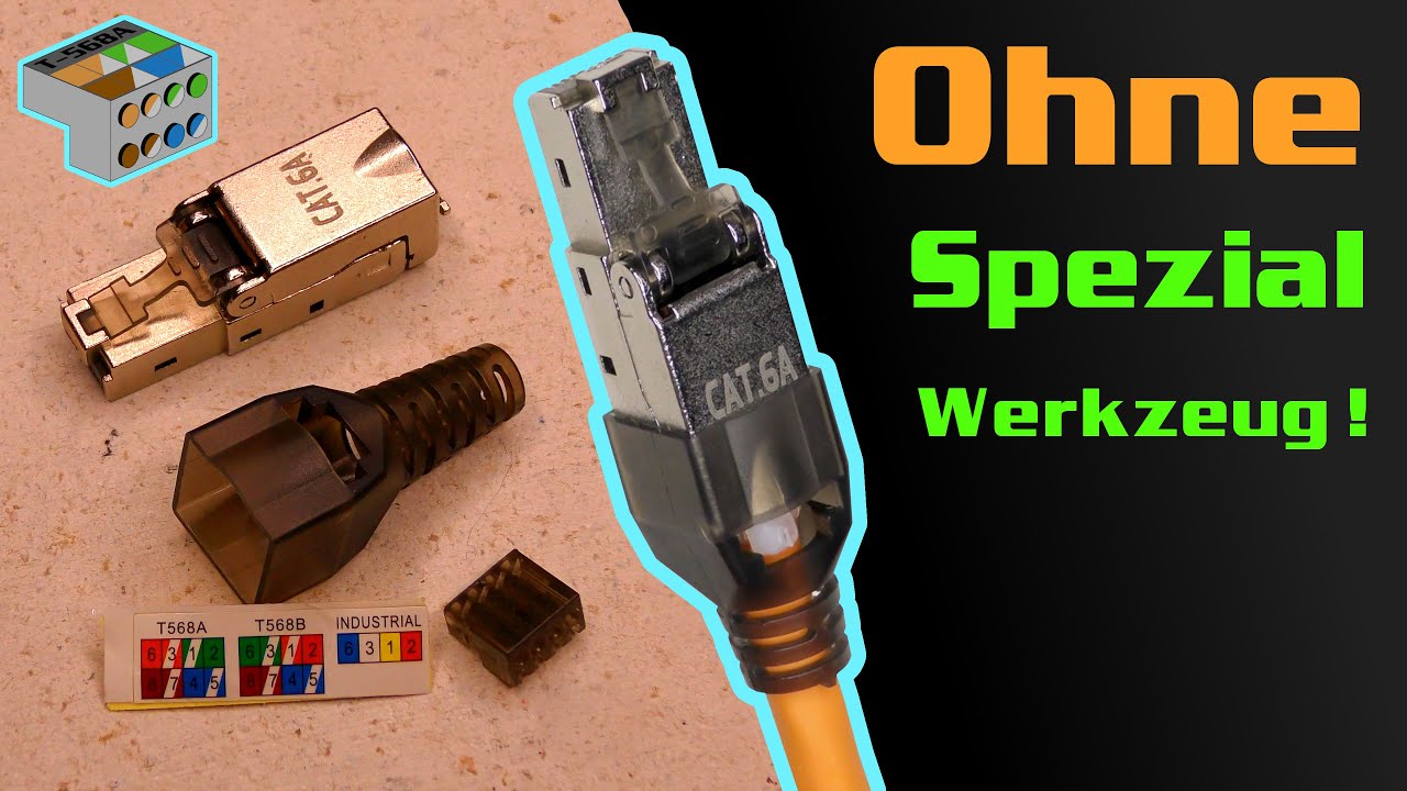 RJ45 Stecker auf Verlegekabel montieren | CAT6a / CAT 7 | #Anleitung