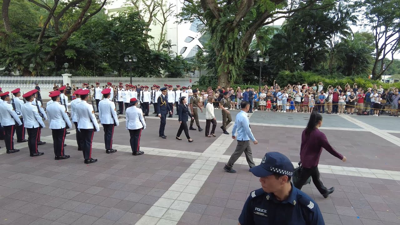 President Halimah Yacob at Changing of Guards Ceremony before she ORD, on 3 Sept 23, March In & Off