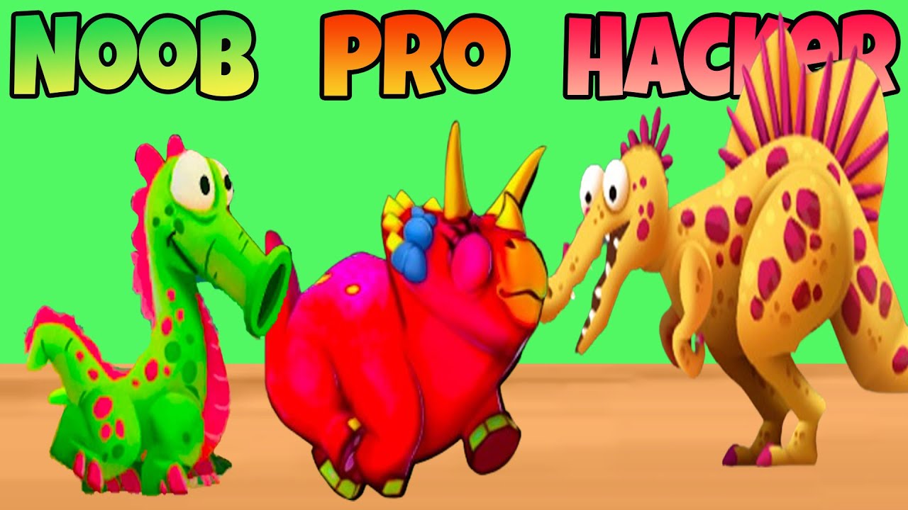Dino Bash Time Warriors 🦕⚔ – Новичок против Профессионала против Хакера