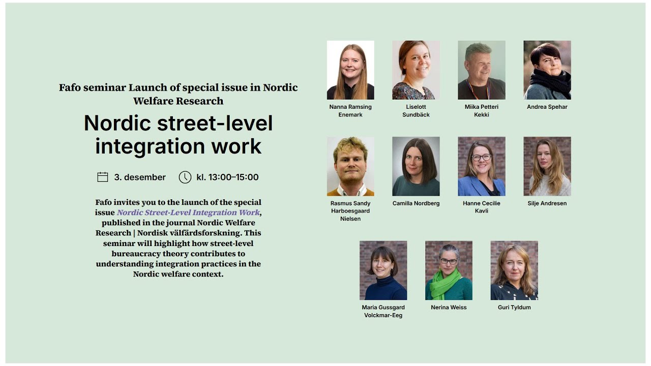 Fafo seminar: Nordic street-level integration work