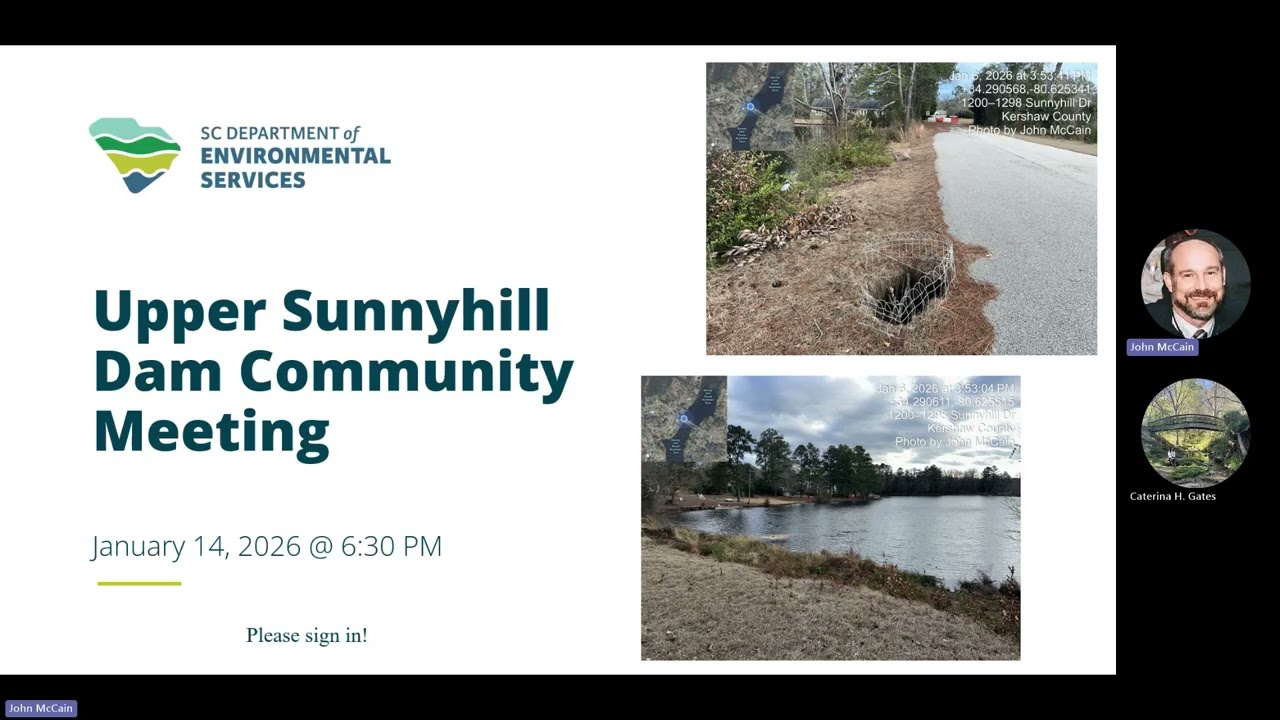 Upper Sunnyhill Dam Public Meeting - January 14, 2026