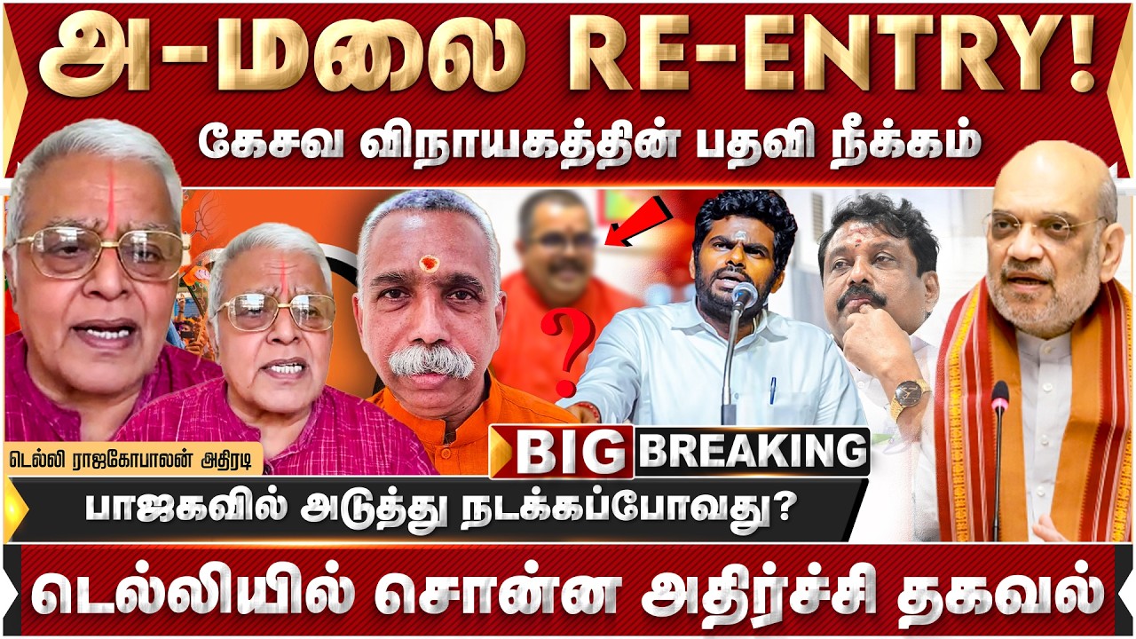 அண்ணாமலை Re-entry! கேசவ விநாயகத்தின் பதவி நீக்கம்.. டெல்லி ராஜகோபாலன் அதிரடி | TN BJP | Annamalai |