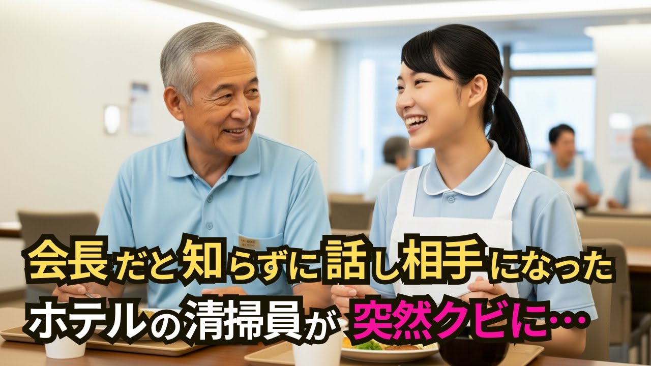 会長だと知らず話し相手になっていたホテルの清掃員が突然解雇に。しかし３日後、会長から手紙が届く&hellip;