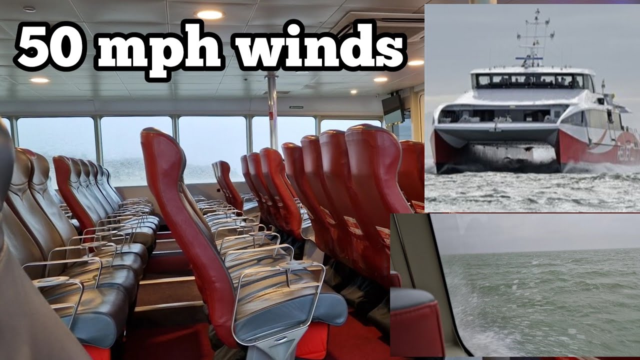 High speed passenger ferry in rough seas