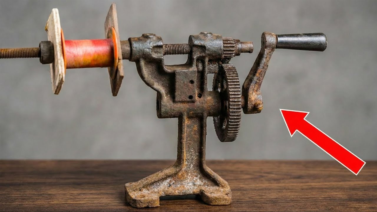 Antique Bobbin Winder || Very Old And Rusty || Restoration Videos