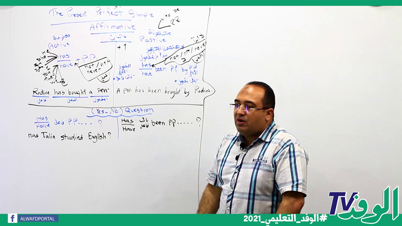 الوحدة الثانية- زمن المضارع التام البسيط- 3 ثانوي 2021