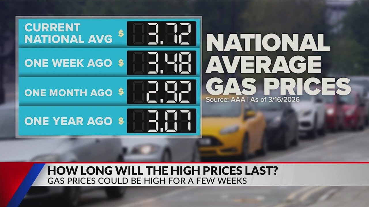 Gas prices could be high for multiple weeks, officials say