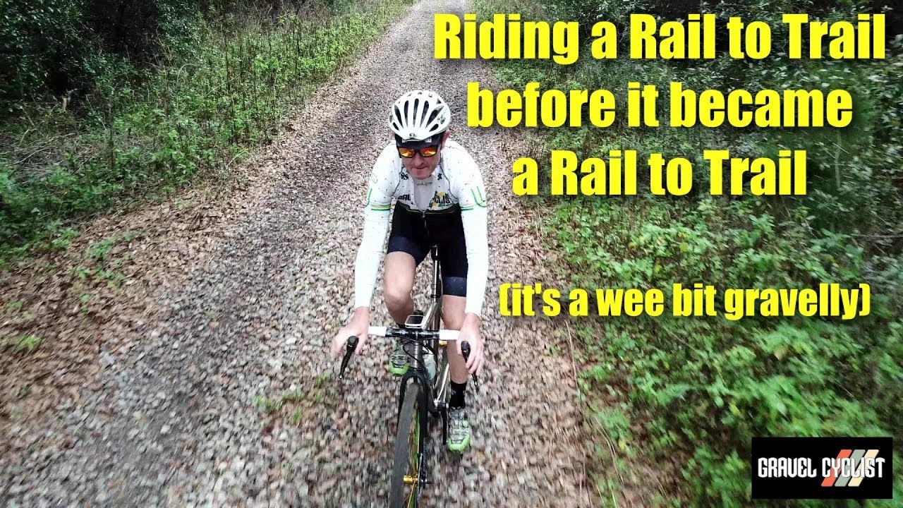 Riding a Rail to Trail before it became a Rail to Trail (it's a wee bit gravelly)