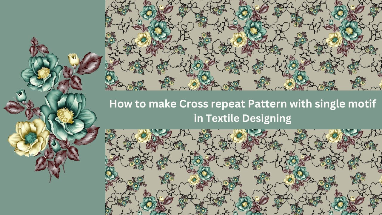 How to make Cross repeat Pattern with single motif  in Textile Designing | Photoshop classes
