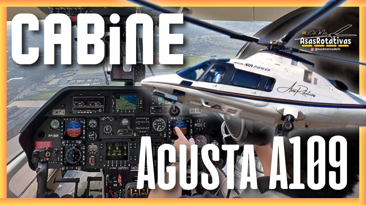 Mostrando a cabine do helicóptero Agusta Power ( A109-E ) na visão do piloto.