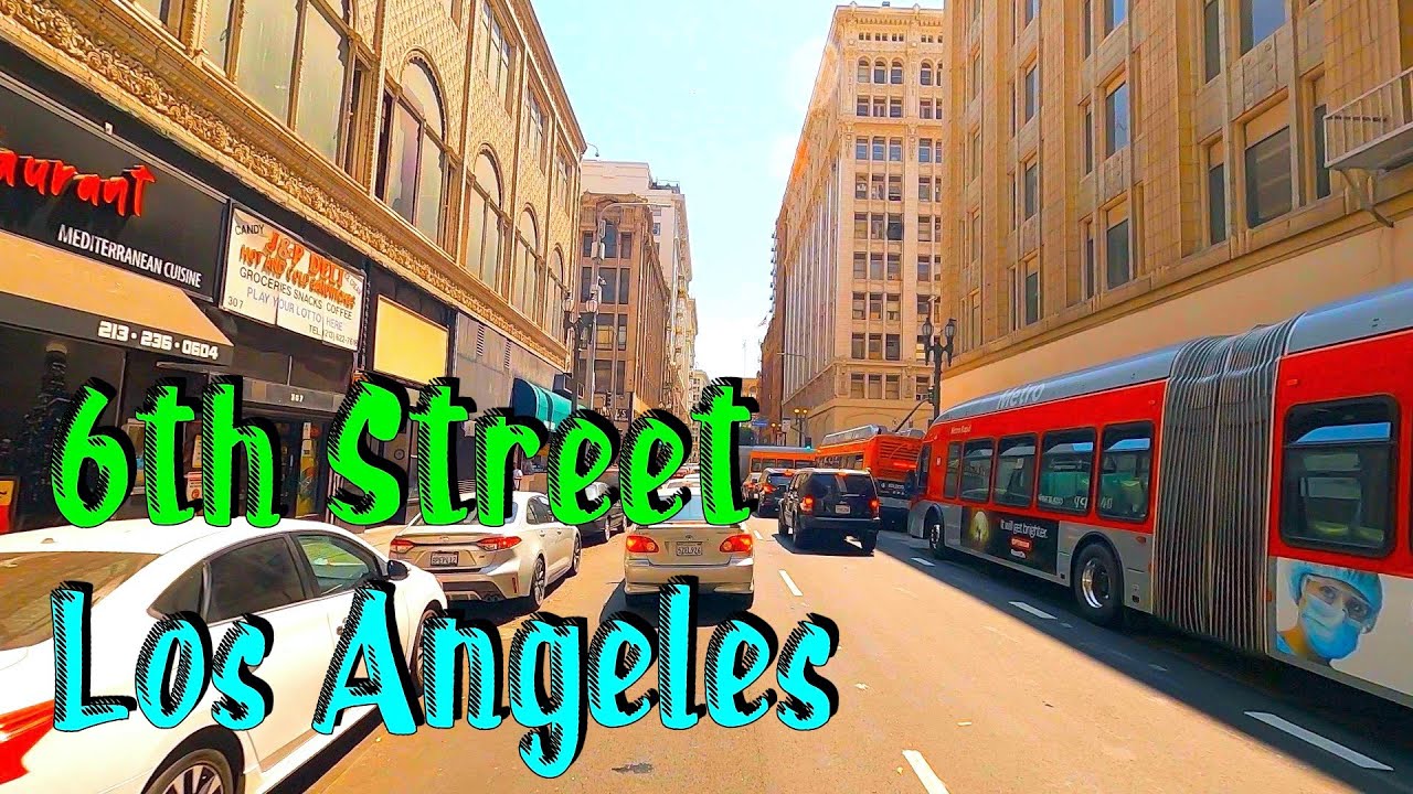 6th Street, Beverly Hills to Downtown LA! Los Angeles Street Driving Tours. Full HD