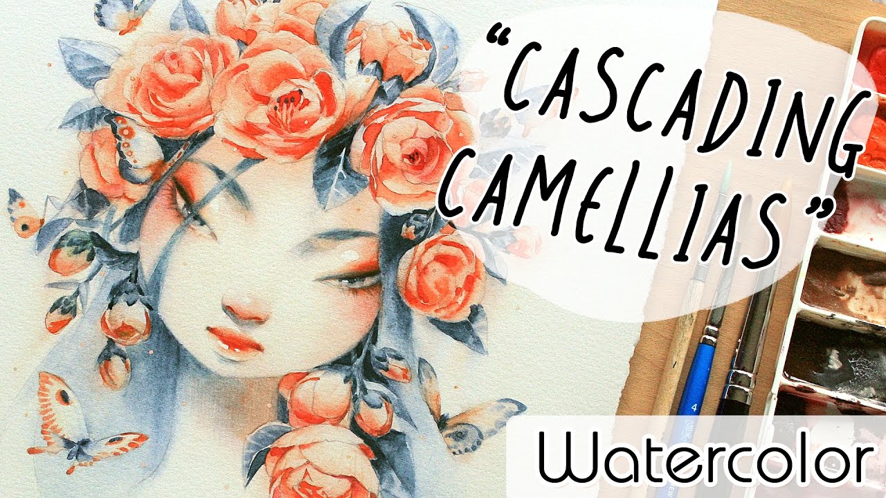 Cascading Camellias // Watercolor Timelapse