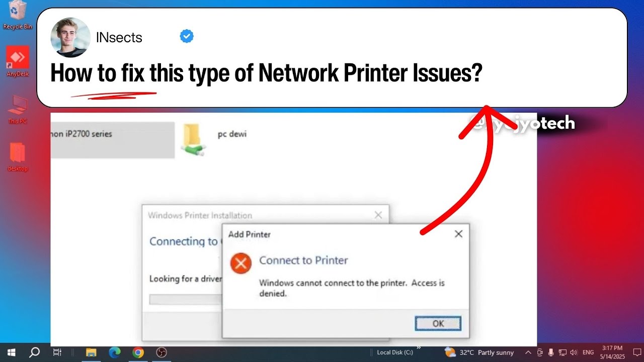 Windows Cannot Connect to the Printer. Access Is Denied