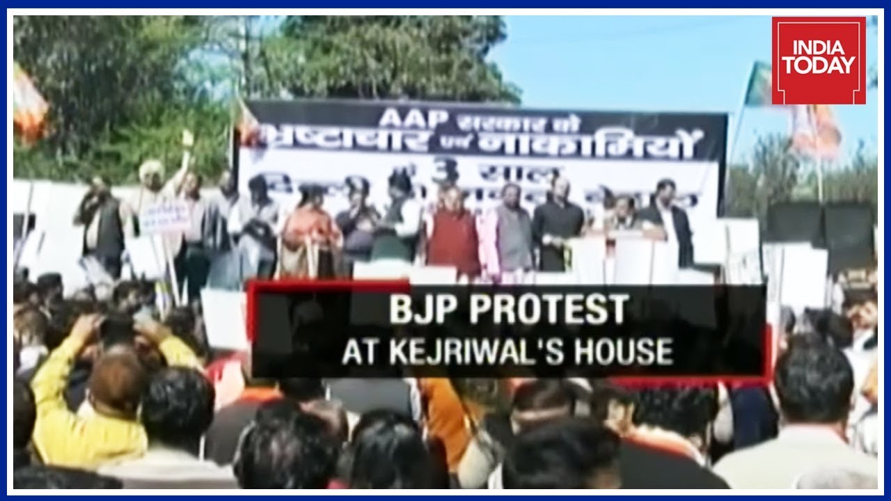 BJP Stages Massive Protests Against AAP Govt, Kejriwal Hits Back