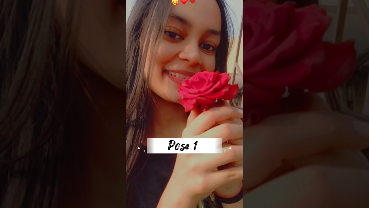 Selfie Pose With Rose 🌹 || Rose Day Special || #shorts #roseday #rose #pose #flowers #posing