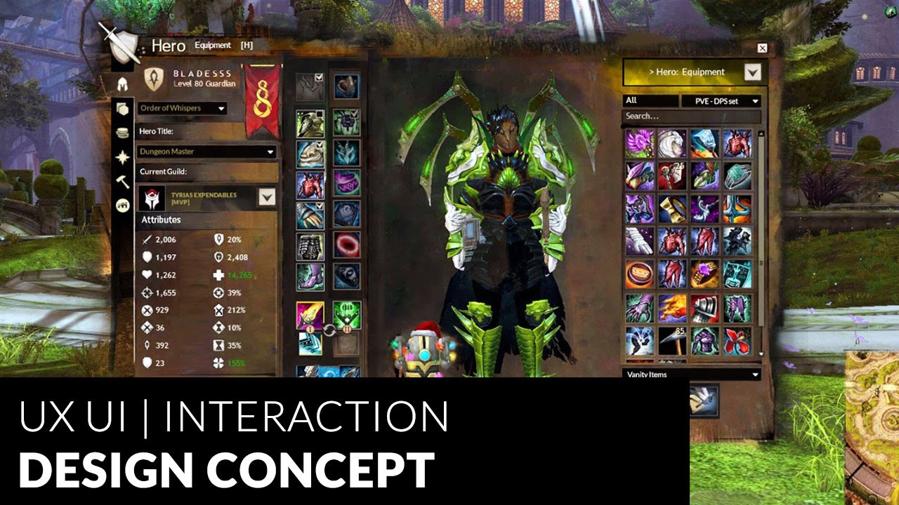 Guild Wars 2 - MMO Game | UX UI Redesign | Interaction Design