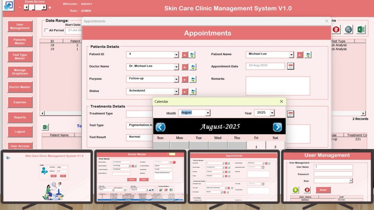 Skin Care Clinic Management System V1.0