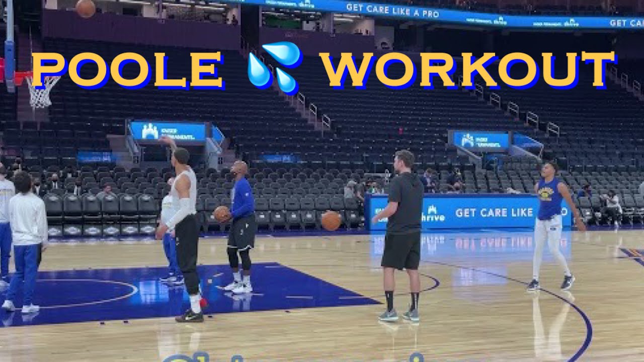📺 Jordan Poole workout/threes before Golden State Warriors pregame vs Houston Rockets