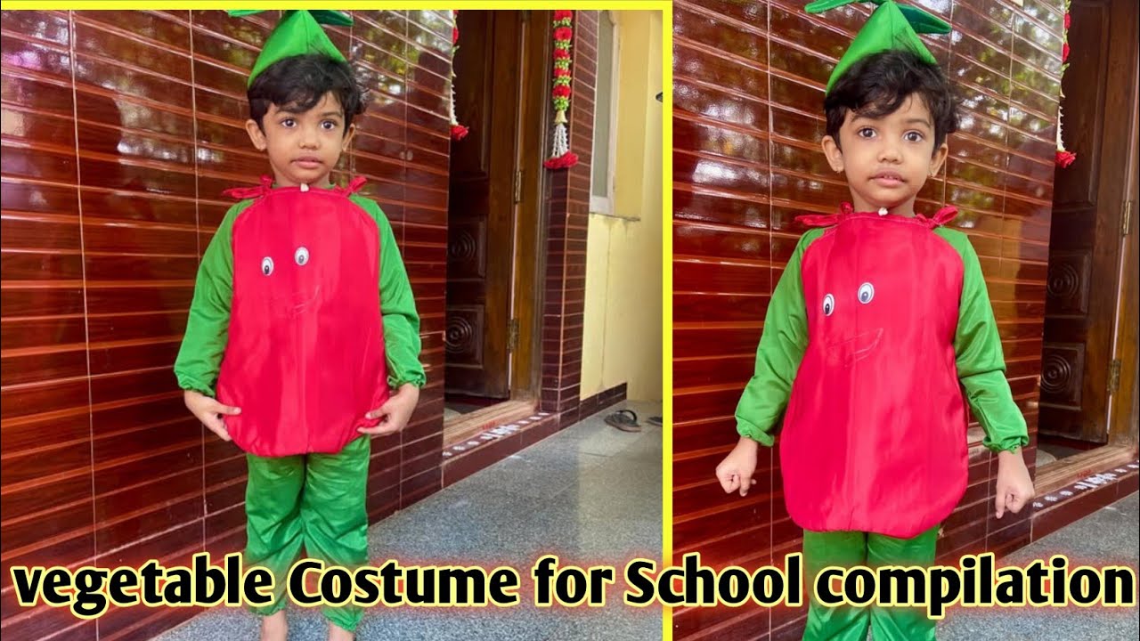 Vegetable Compition idea for School Childrens|Tomato Costume/Vegetable competition for nursery kids