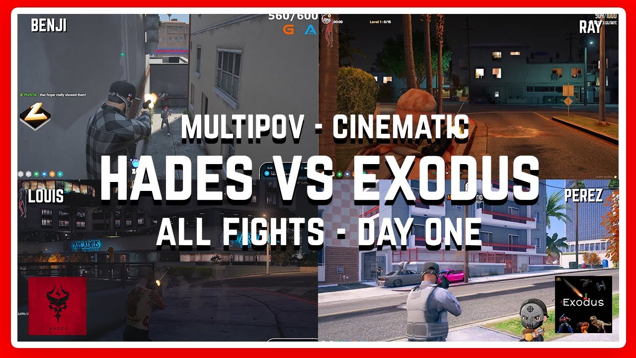 HADES VS EXODUS WAR - All Fights Day One (MULTIPOV + CINEMATIC) | NoPixel 4.0 GTA RP