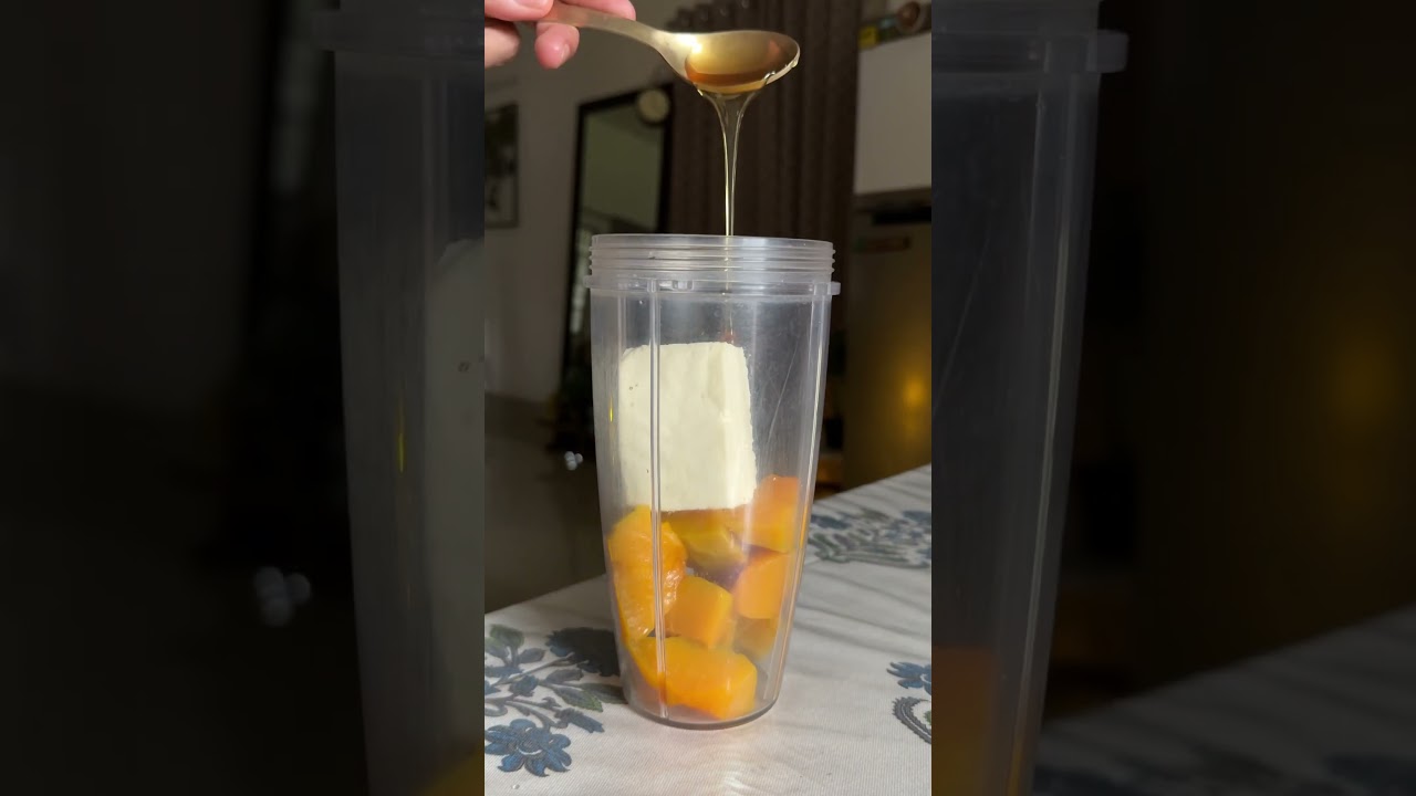 High protein, fibre rich 3 ingredients pumpkin mousse 🎃