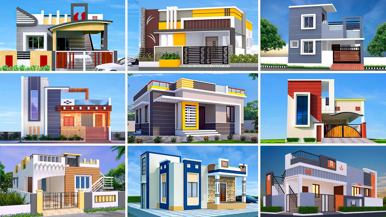 Top 35 Small House Front Elevation designs in Indian Style Houses | Single Floor House Designs