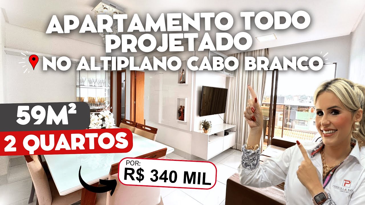 Apartamento TODO PROJETADO no nobre bairro do Altiplano! | R$ 340 MIL