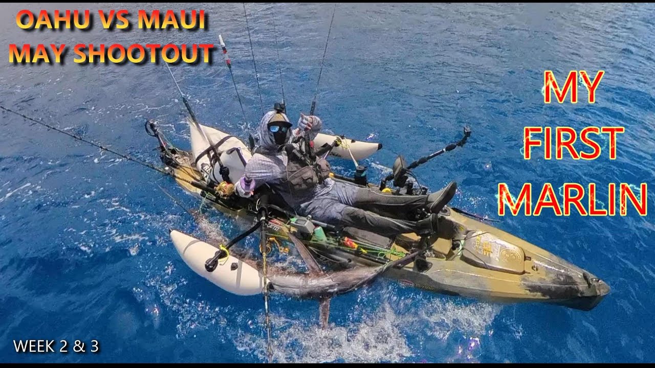MY FIRST MARLIN! | OAHU VS MAUI KAYAK SHOOTOUT | YELLOWFIN TUNA | KAYAK FISHING HAWAII