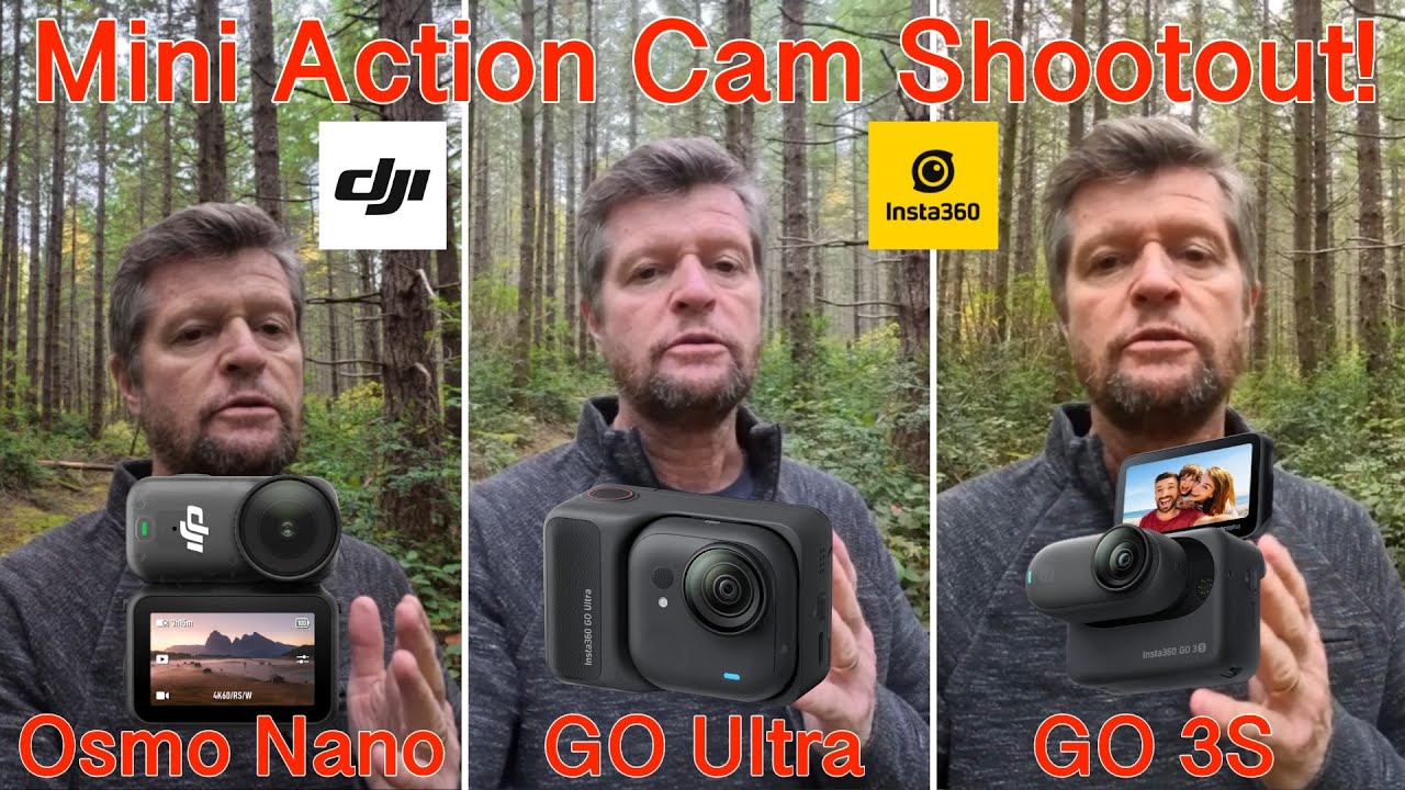 DJI Osmo Nano, Insta360 GO Ultra и Insta360 GO 3S: сравнение мини-экшн-камер 2025/2026