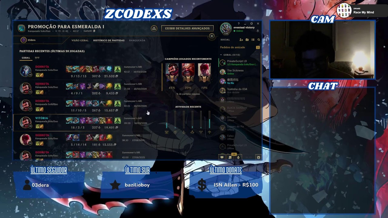 🟢 AO VIVO - LoL dicria | !elo !ekko !build !pro !analise !social !musica