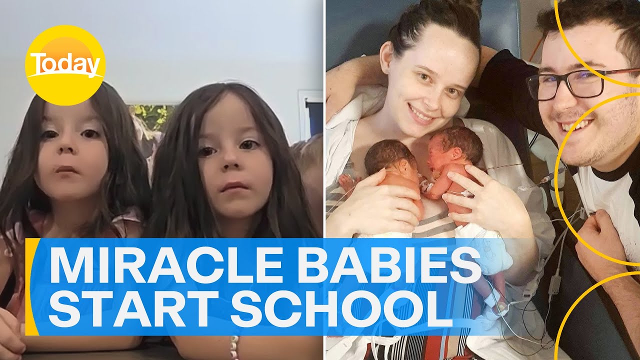 Twins who were at risk at during birth are now about to start school! | Today Show Australia