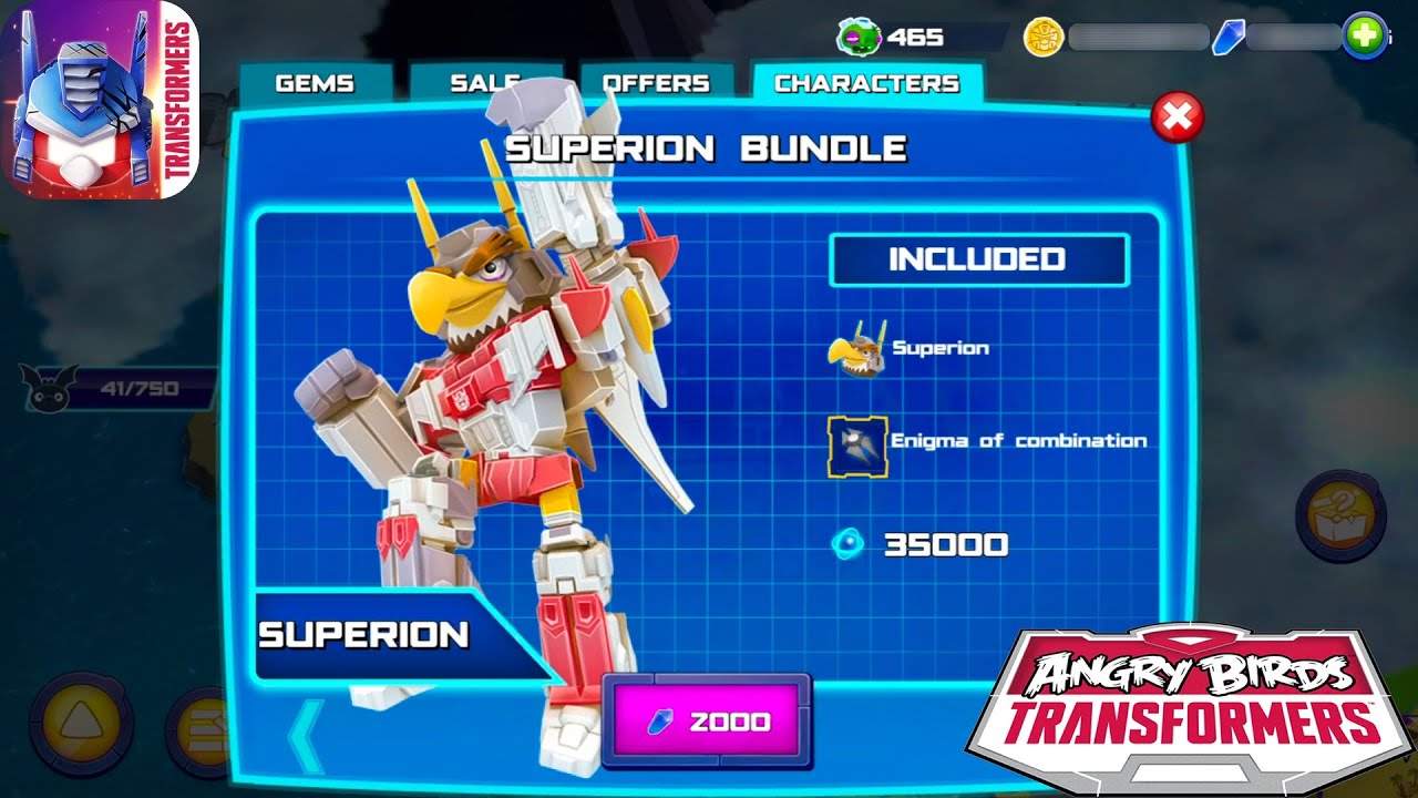 Unlock SUPERION Using 2000 Gems - Angry Birds Transformers Gameplay 2025