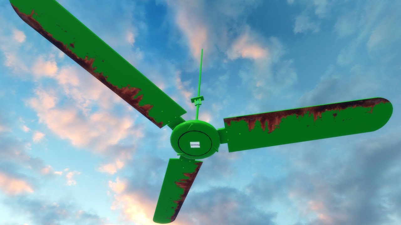 Потолочный вентилятор Roblox, шатающийся, зелёный