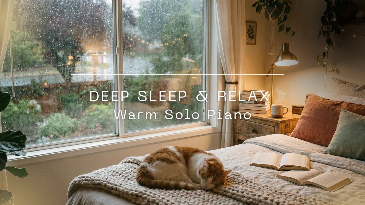 Cozy Bedroom Ambience for Deep Sleep. Warm Solo Piano Music