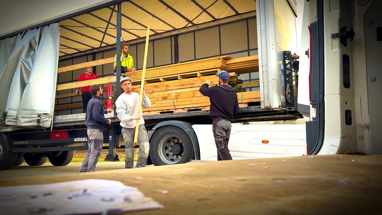 A truck load of OAK; the wood for the windows and doors.